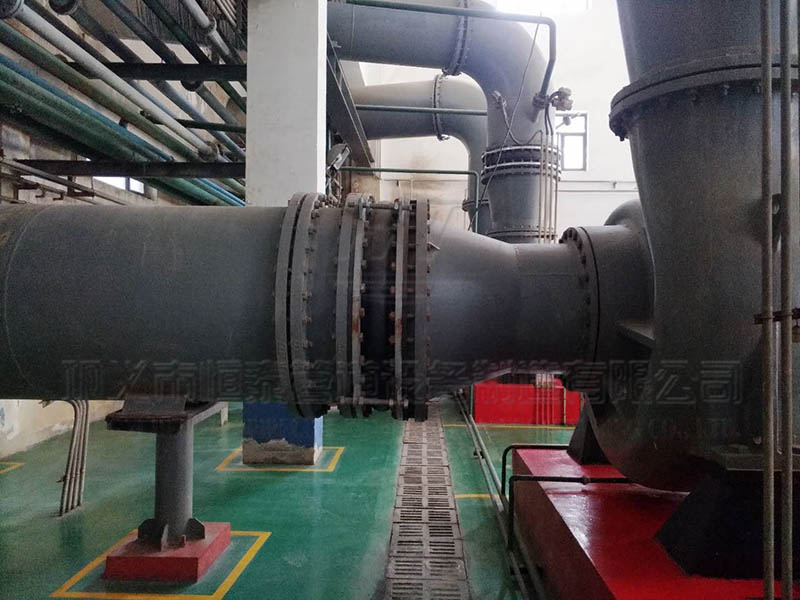 上海秦岭电厂DN900翻边橡胶接头使用现场